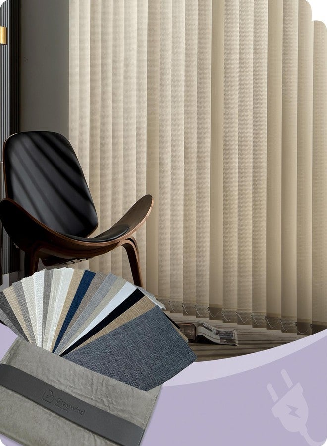 Graywind Vertical Blinds Privacy Reversible Blackout Vertical Blind Track Slats Set for Home Office (Fabric Samples) - Image 1